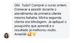 Depoimento real de uma aluna do curso Manicura Moderna.